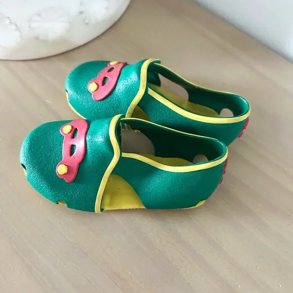Vintage Marcelo Rubber Baby Shoes Cars Size 4 (5”) Early Walkers - Picture 2 of 6